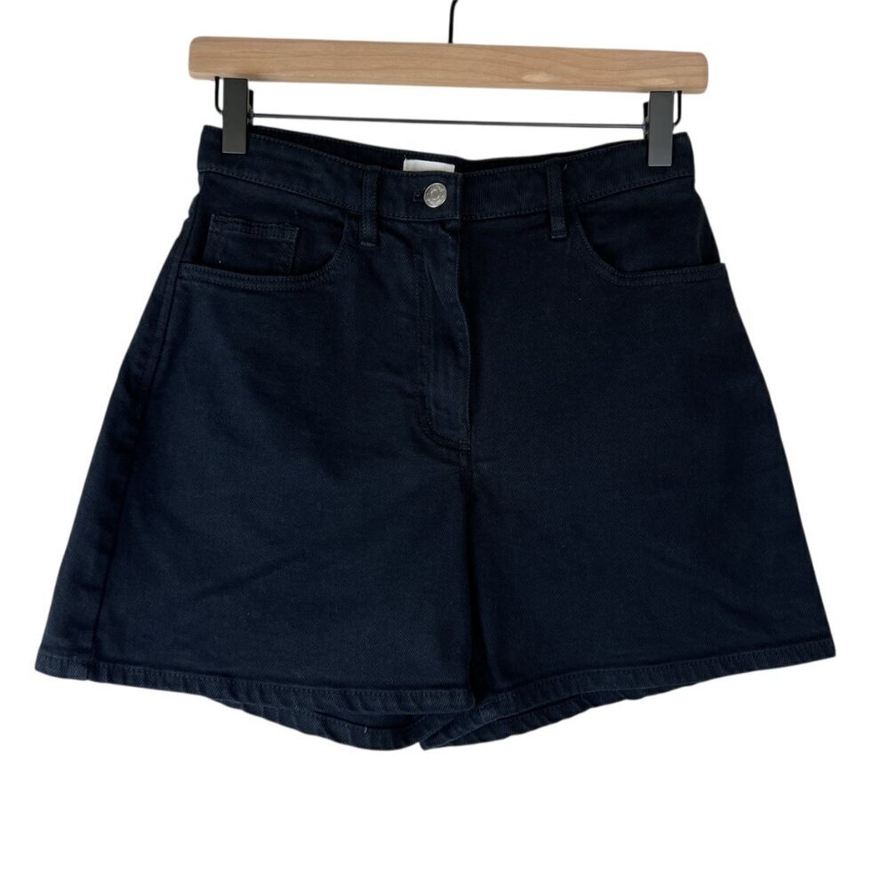Aritzia Wilfred Free Black High Waisted Twill 5" Mercury Shorts